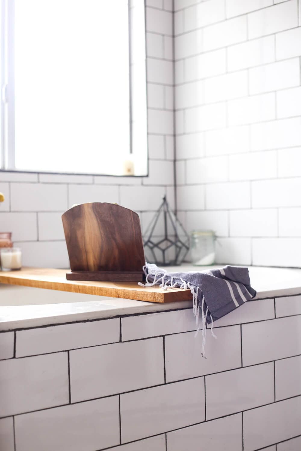 DIY Bathtub Tray (Turn Your Bathroom Into a Spa!) - Love & Renovations