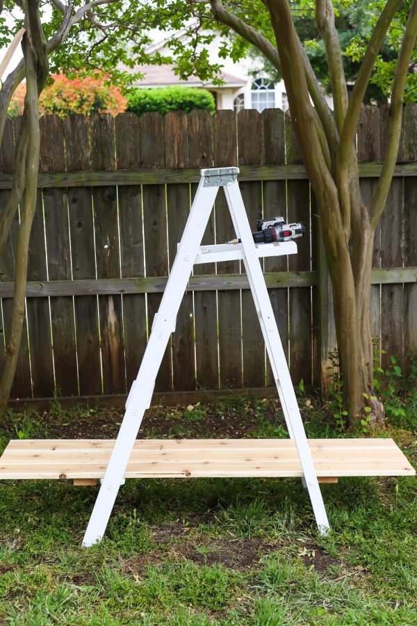 DIY Tiered Plant Stand From an Old Ladder - Love & Renovations