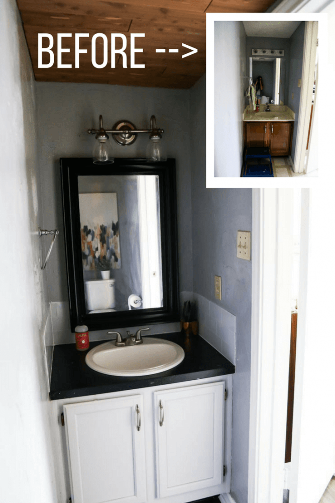 $100 Powder Room Makeover - Love & Renovations