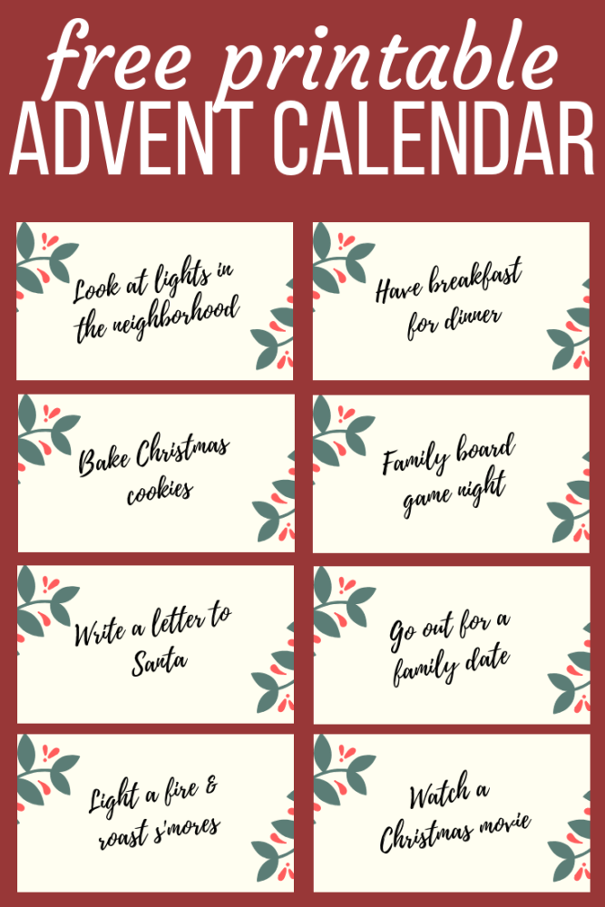 15  Advent Calendar Ideas (FREE Printable Cards ) Love Renovations
