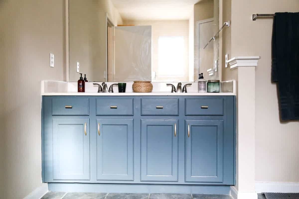 Painting A Bathroom Vanity Without Sanding Love Renovations