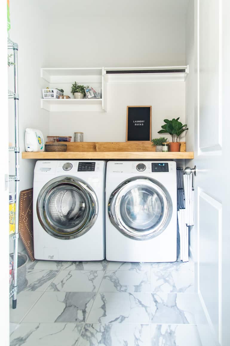 DIY Laundry Room Countertop for Under $40 - Down Home Inspiration