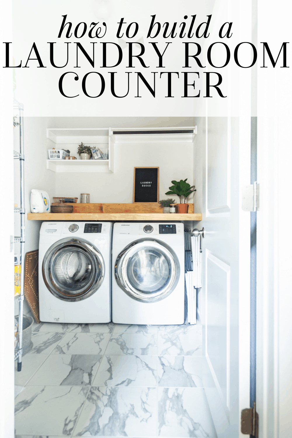 DIY Wood Laundry Room Countertop – Love & Renovations