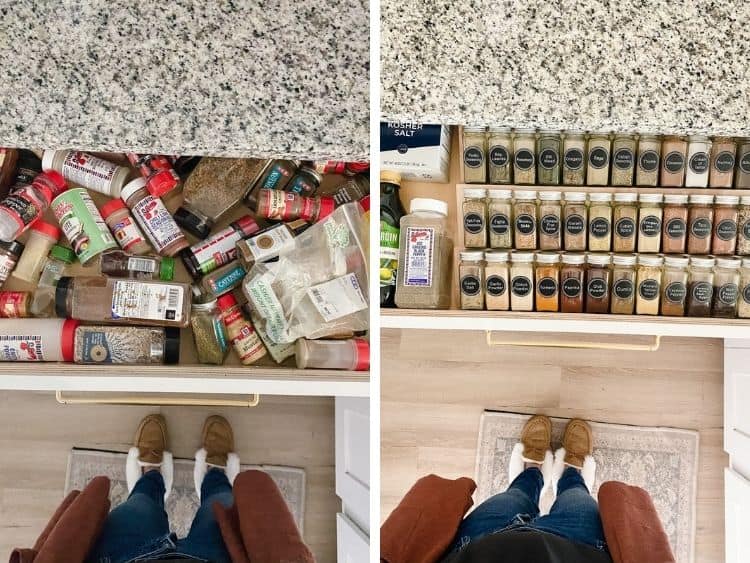 DIY spice drawer organizer