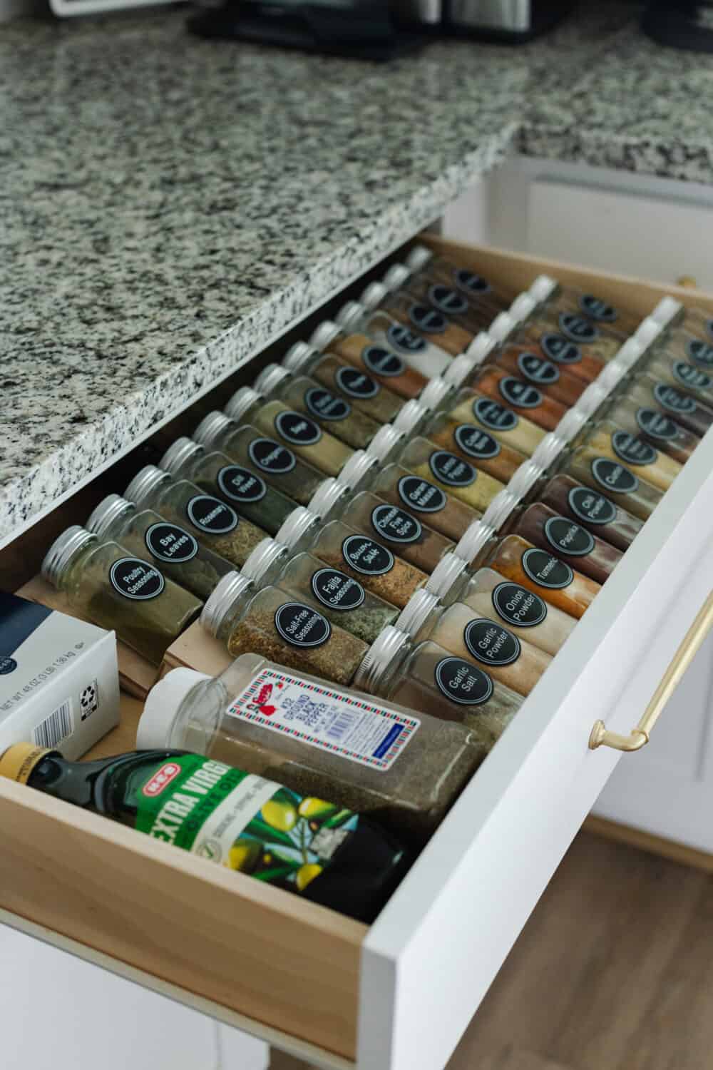 Get Organized with this DIY Spice Drawer Organizer - Bigger Than the Three  of Us