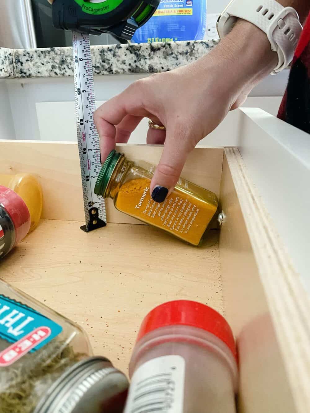 DIY spice drawer organizer