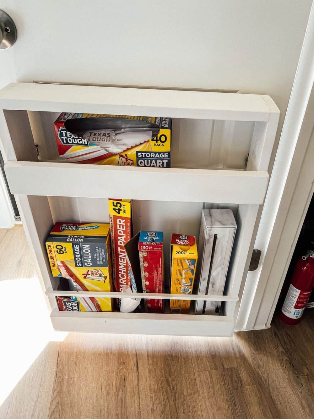 The Easiest DIY Cabinet Door Organizer - Love & Renovations