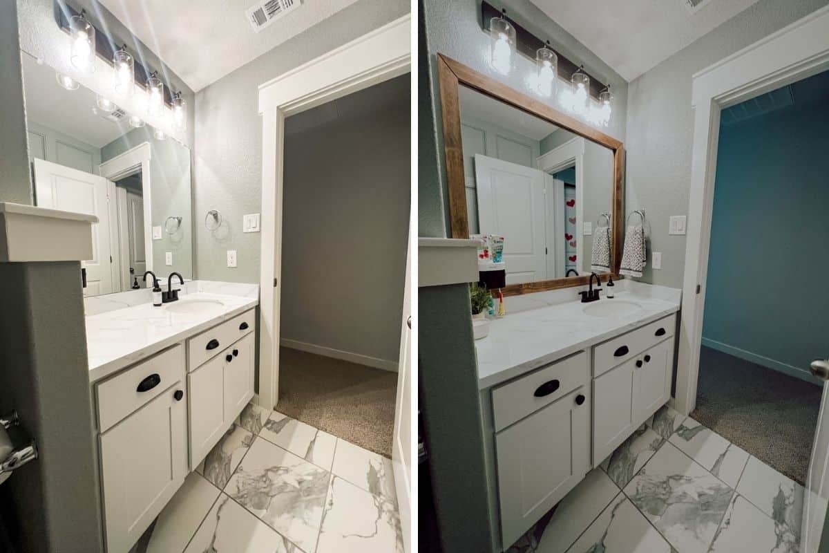 How to Frame a Bathroom Mirror – Love & Renovations