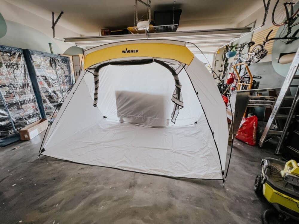 What's the easiest way to make a large spray tent? An E-Z Up