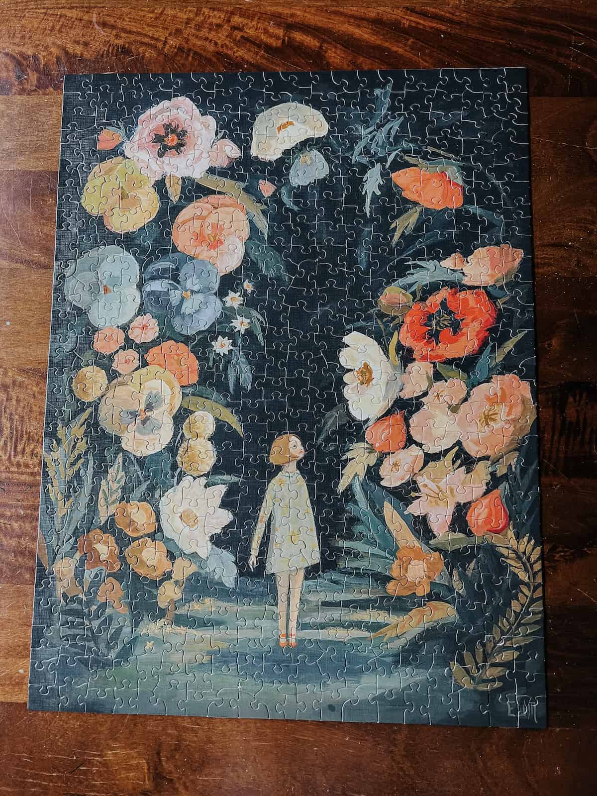 completed puzzle prior to adding puzzle glue 