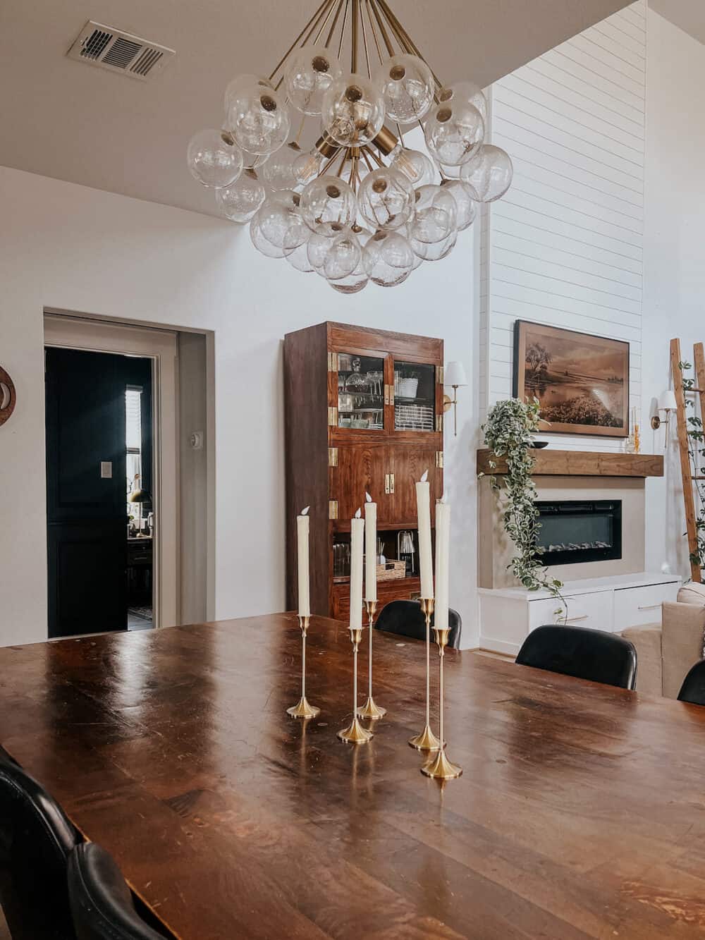 dining room table with candelsticks