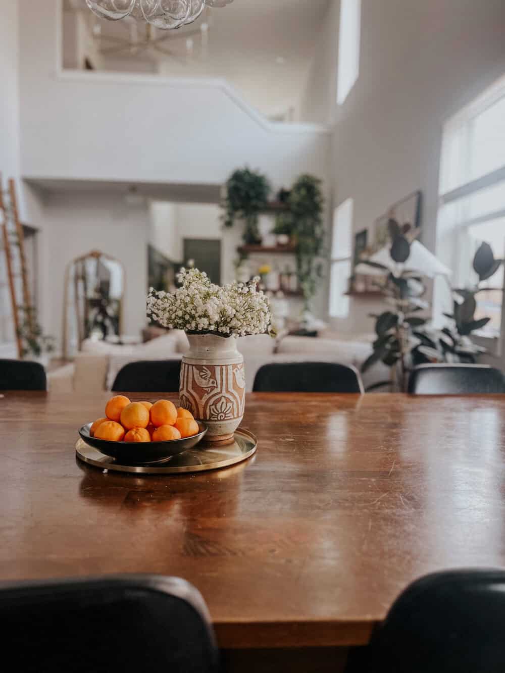 dining room table centerpiece close up