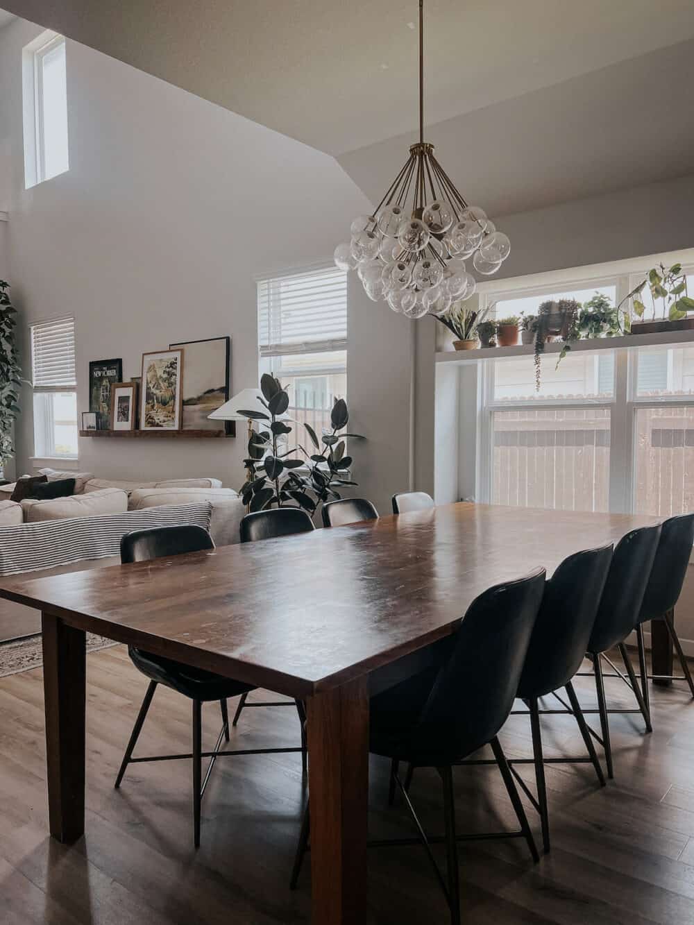 dining room table with nothing on it 