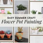 collage of flower pot painting ideas