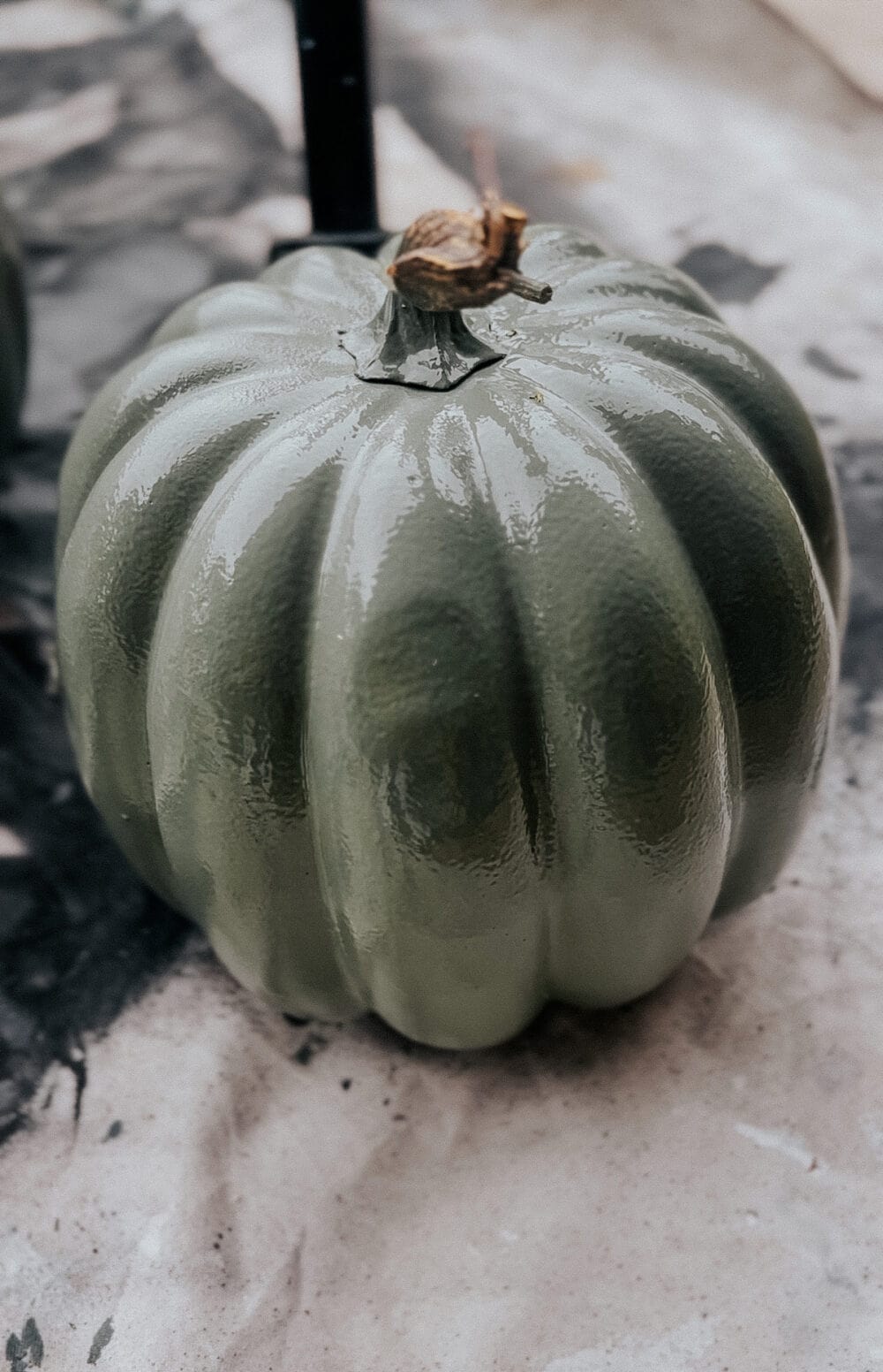 faux pumpkin after painting 