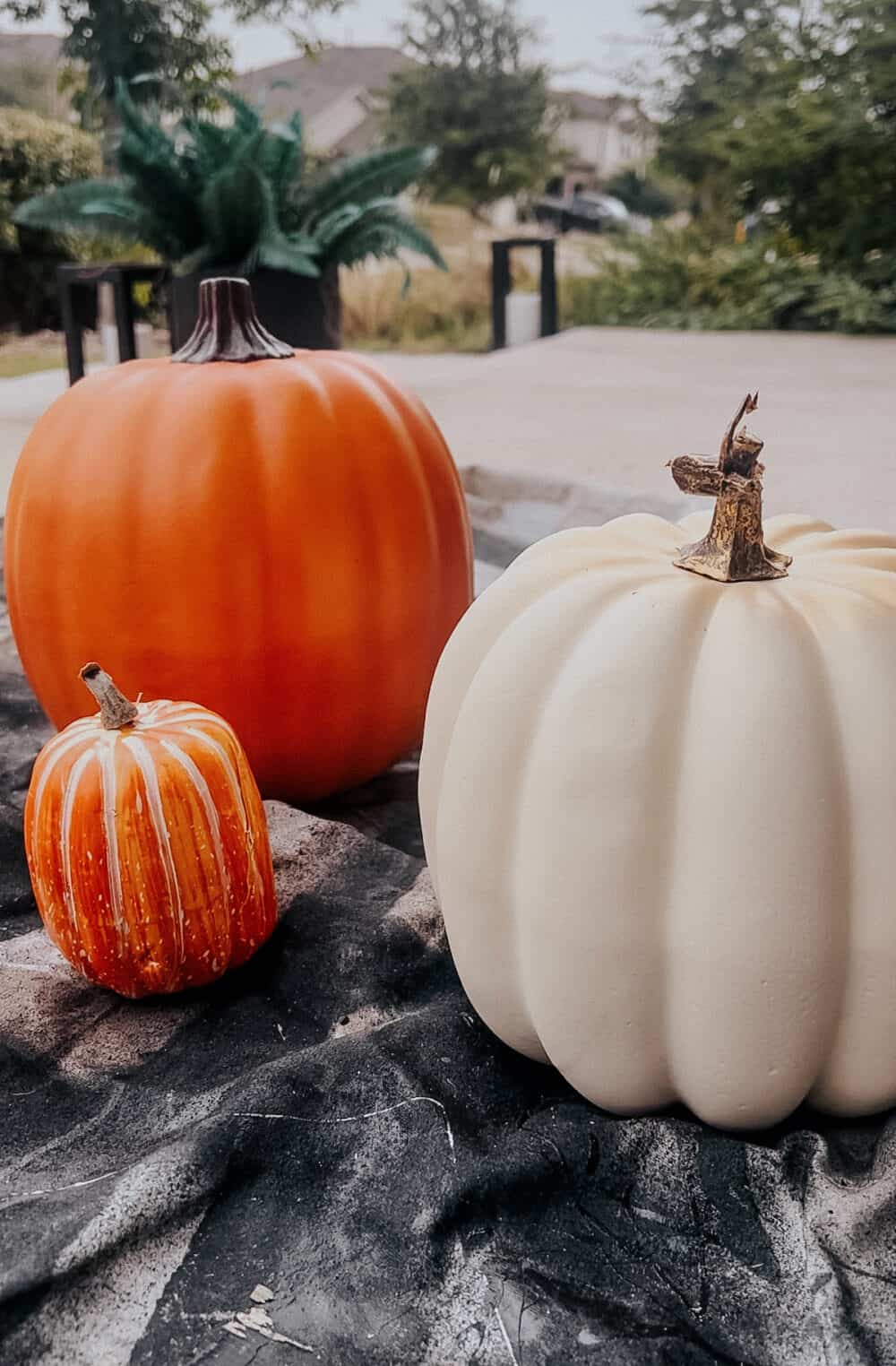 cheap faux pumpkins before painting